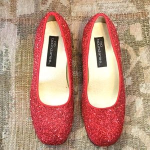 Red Glitter Shoes sz 1 M